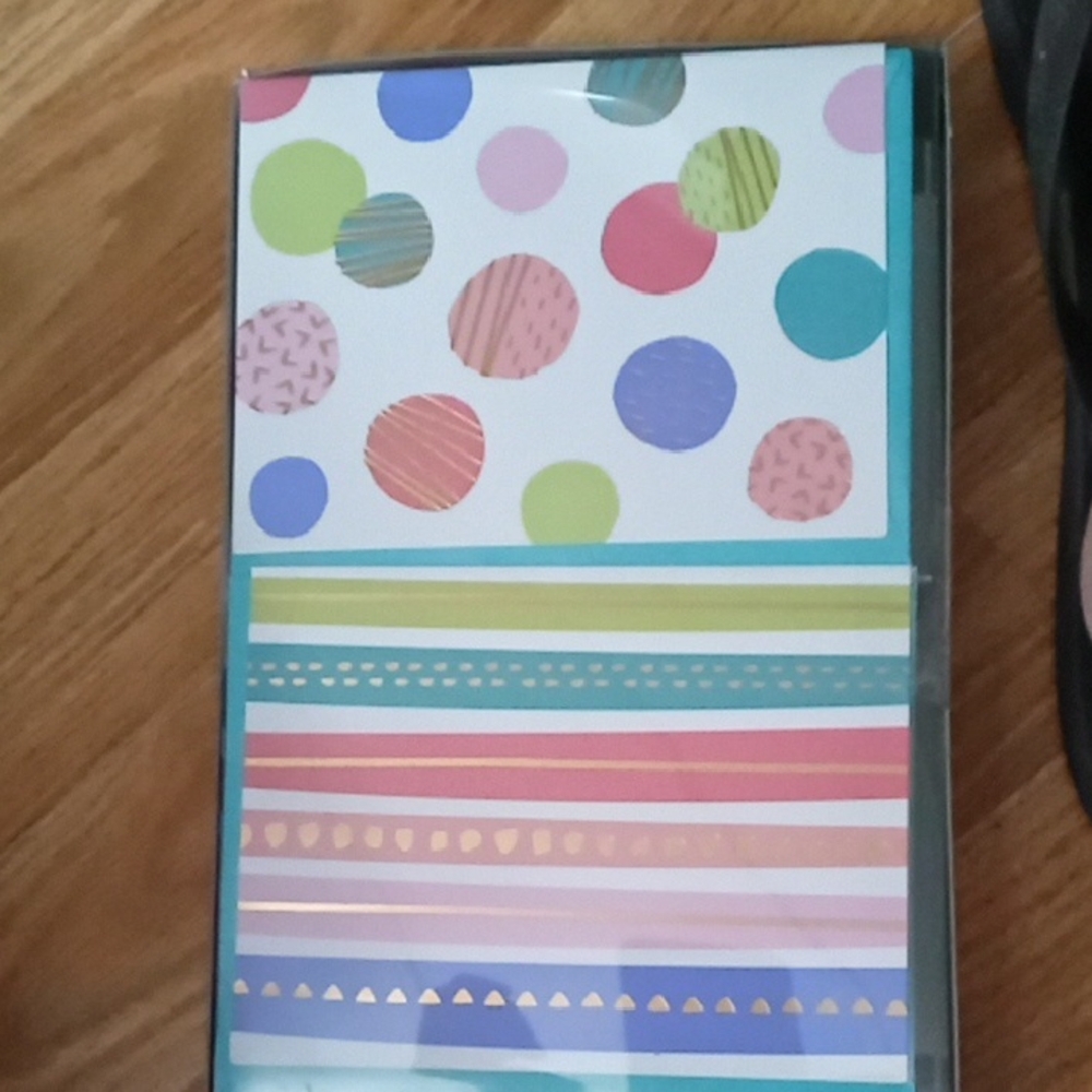 Colorful Polka Dot and Stripe Stationery Set